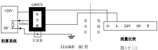 壓縮空氣專(zhuān)用流量計(jì)本安防爆接線圖二
